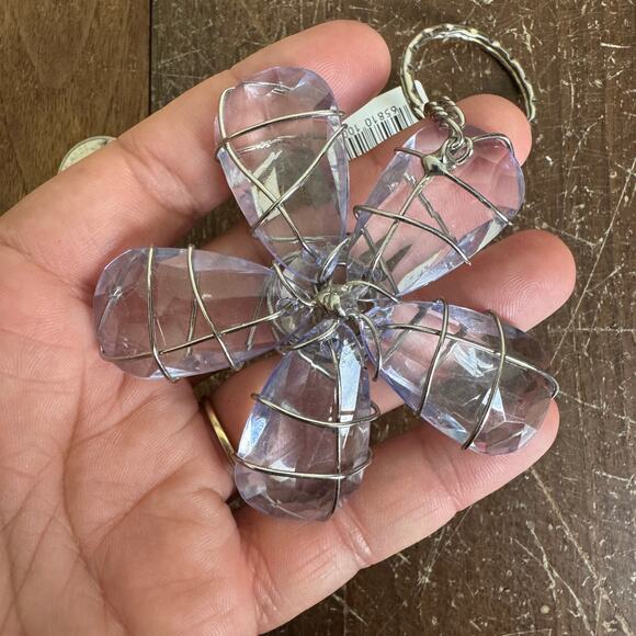 Ganz Wire and White Clear Crystal Hand crafted Keychain NEW with‎ tags - Picture 4 of 4